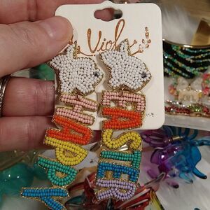 New HAPPY EASTER Graphic Bunny Earrings